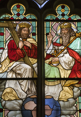 Fototapeta na wymiar Holy Trinity - window-pane z Bańskiej Szczawnicy