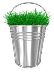 3d bucket of grass