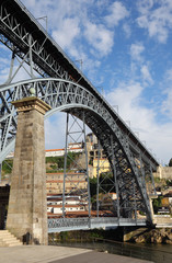 Dom Luis  bridge over the Douro River in Oporto, Portugal