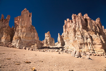 Rock cathedrals in Salar de Tara, Chile