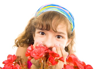 Child with flowers