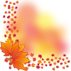 Naklejka na ściany i meble Autumn background with maple leaves, part 2, vector illustration