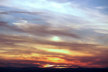 Fototapeta na wymiar Romantic sky and sunset