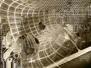 Communication, in sepia