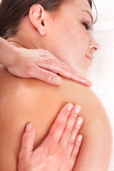 Young woman having  massage.