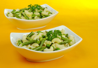 Pasta with green vegetables (Selective Focus)