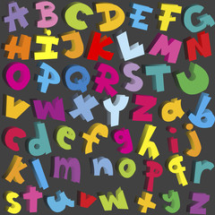 Small and capital letters of alphabet