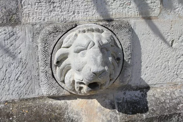 Fototapete Brunnen Fontaine tête de lion