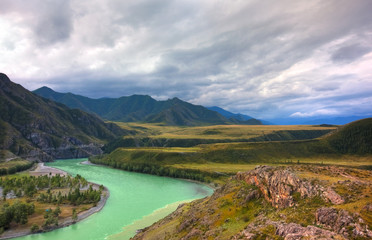 Naklejka na ściany i meble Altai mountains. Beautiful highland landscape. Russia. Siberia
