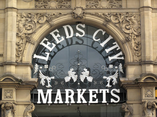 Victorian Leeds City Markets sign