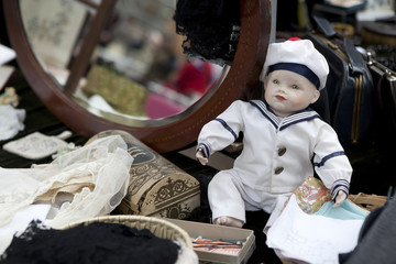 doll and toy on street market in London