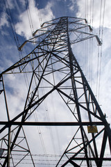 Vertical view of a power pylon