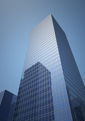 Skyscraper in the middle of the city stretching into the sky
