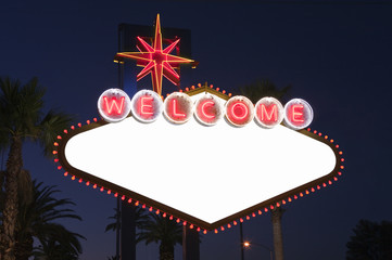 Las Vegas Blank Sign at Night © trekandphoto