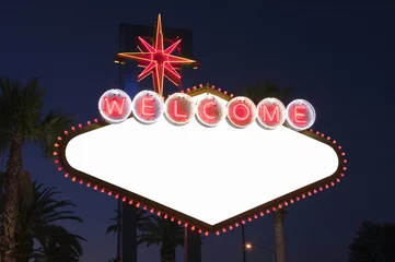 Fototapeten Las Vegas leeres Schild bei Nacht © trekandphoto