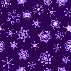 Seamless neon snow background
