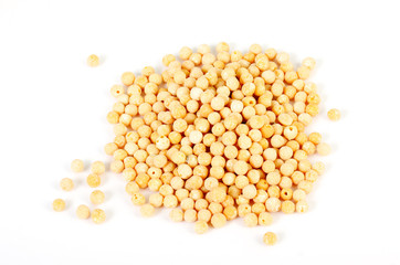 dried pea seeds isolated on white