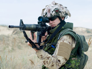 soldier in desert uniform