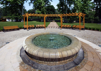 Obraz premium Garden with fountain