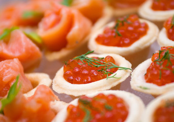 Tartlet with red caviar