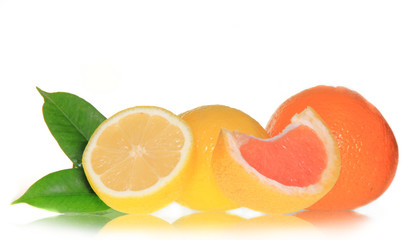 Fresh fruit on white background, perfectly isolated