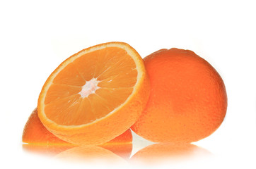 Fresh orange isolated on white