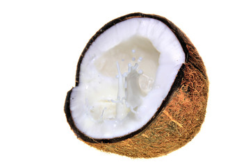 Coconut with milk splash