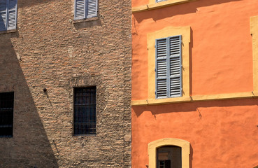 Colorful facade of Italian house