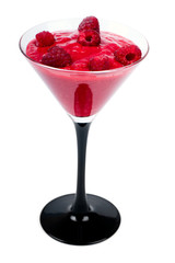 Cocktail from a fresh raspberry
