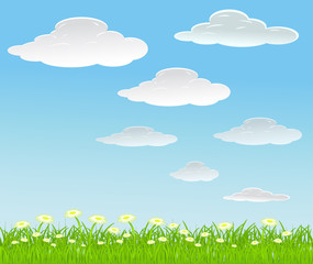 Fototapeta premium vector summer background with clouds