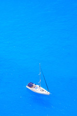 boat in deep blue water
