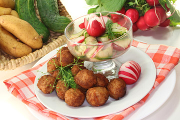 Köttbullar mit Salat