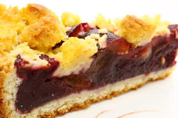 Freshly baked plum cake