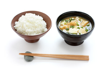 Rice and Miso soup ,  Japanese Food