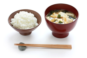 Rice and Miso soup ,  Japanese Food