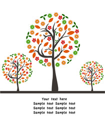 vector autumn background with tree