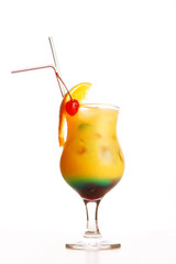 Tropical cocktail in glass