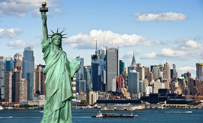 tourism concept new york city with statue liberty - 25282927