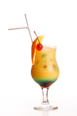 Tropical cocktail in glass