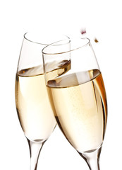 flutes of champagne