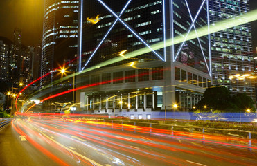 Fototapeta na wymiar speed evening traffic motion blur
