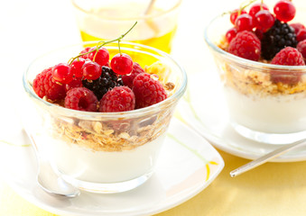 yogurt ,muesli ,berries and honey