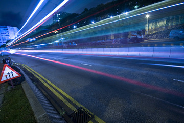 Fototapeta premium traffic at night in Hong Kong