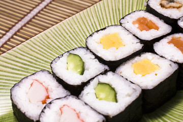 Japanese sushi on a plate