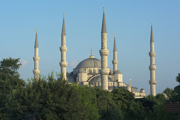 Fototapeta na wymiar Sultan Hamet Mosque or Blue Mosque in Istanbul, Turkey