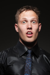 portrait of shocked man