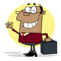 American Boss Waving A Greeting