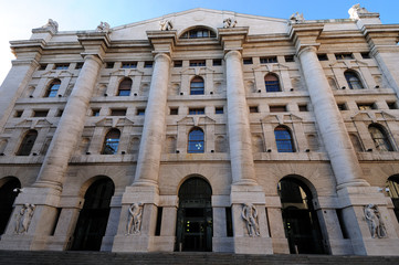 Fototapeta na wymiar Giełda Papierów Wartościowych w Mediolanie