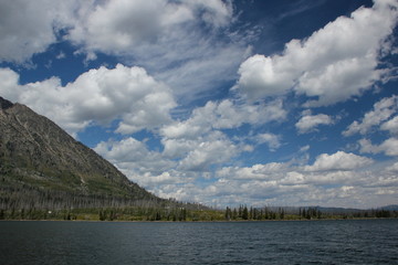 Clouds floating above Jackson Lake
