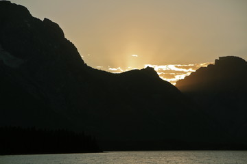 Sunset and the Tetons